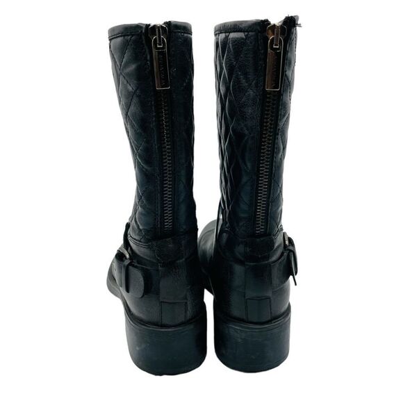 Aquatalia Gray Quilted Leather Moto Boots - Picture 3 of 5